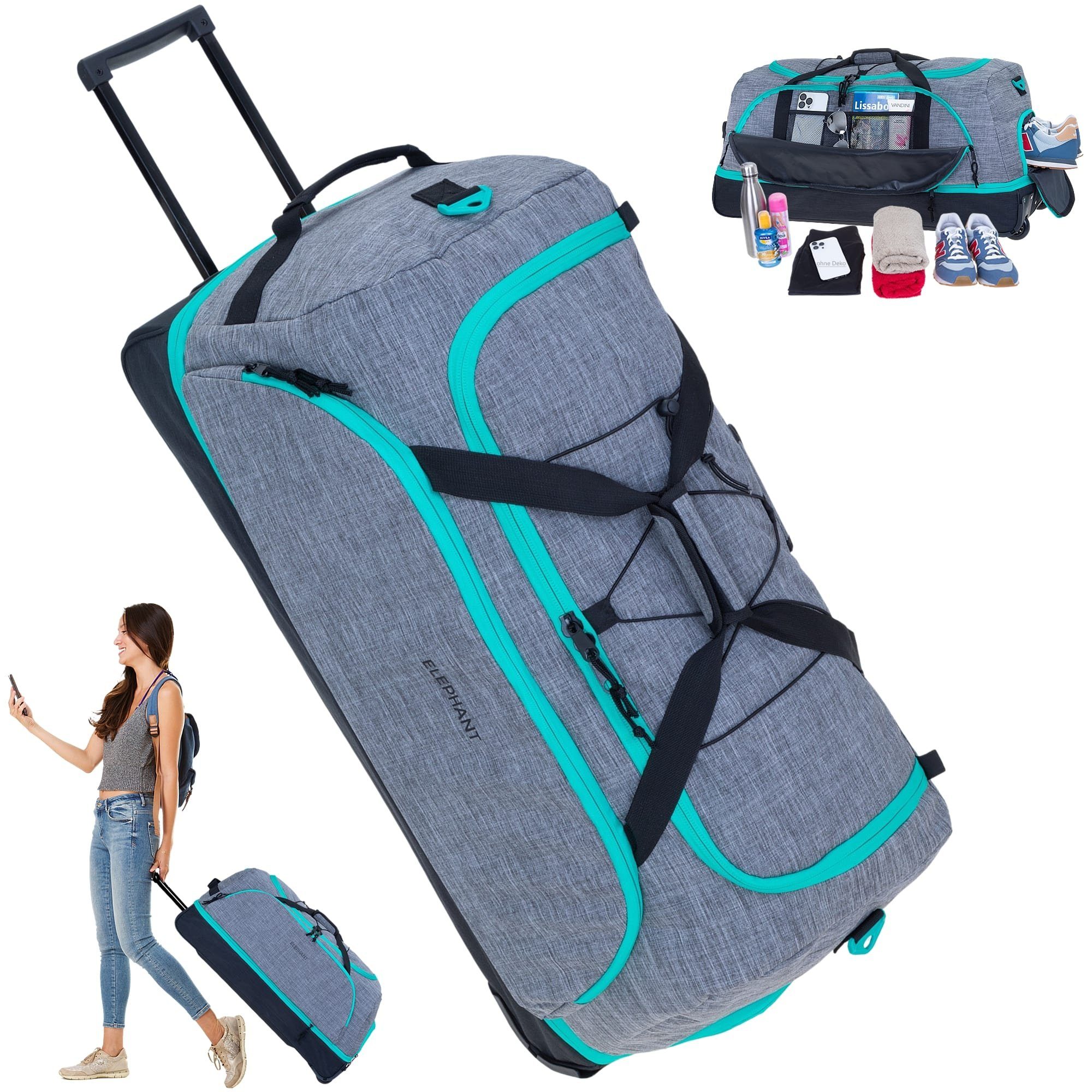 ELEPHANT Weichgepack Trolley Cruiser Trolley 100 135 L Reisetasche Travel Tasche Softcase Gepack Reise Urlaub Trolly