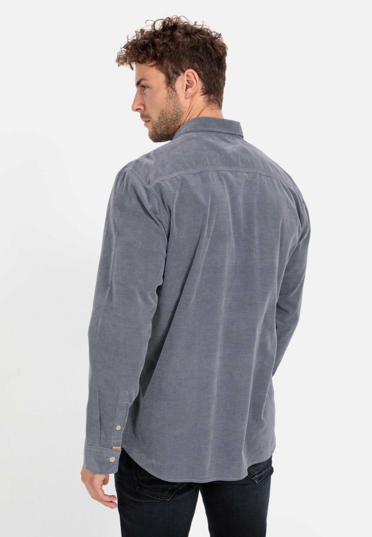 camel active Langarmhemd in Regular Fit aus Cord Langarm Button-Down Button günstig online kaufen