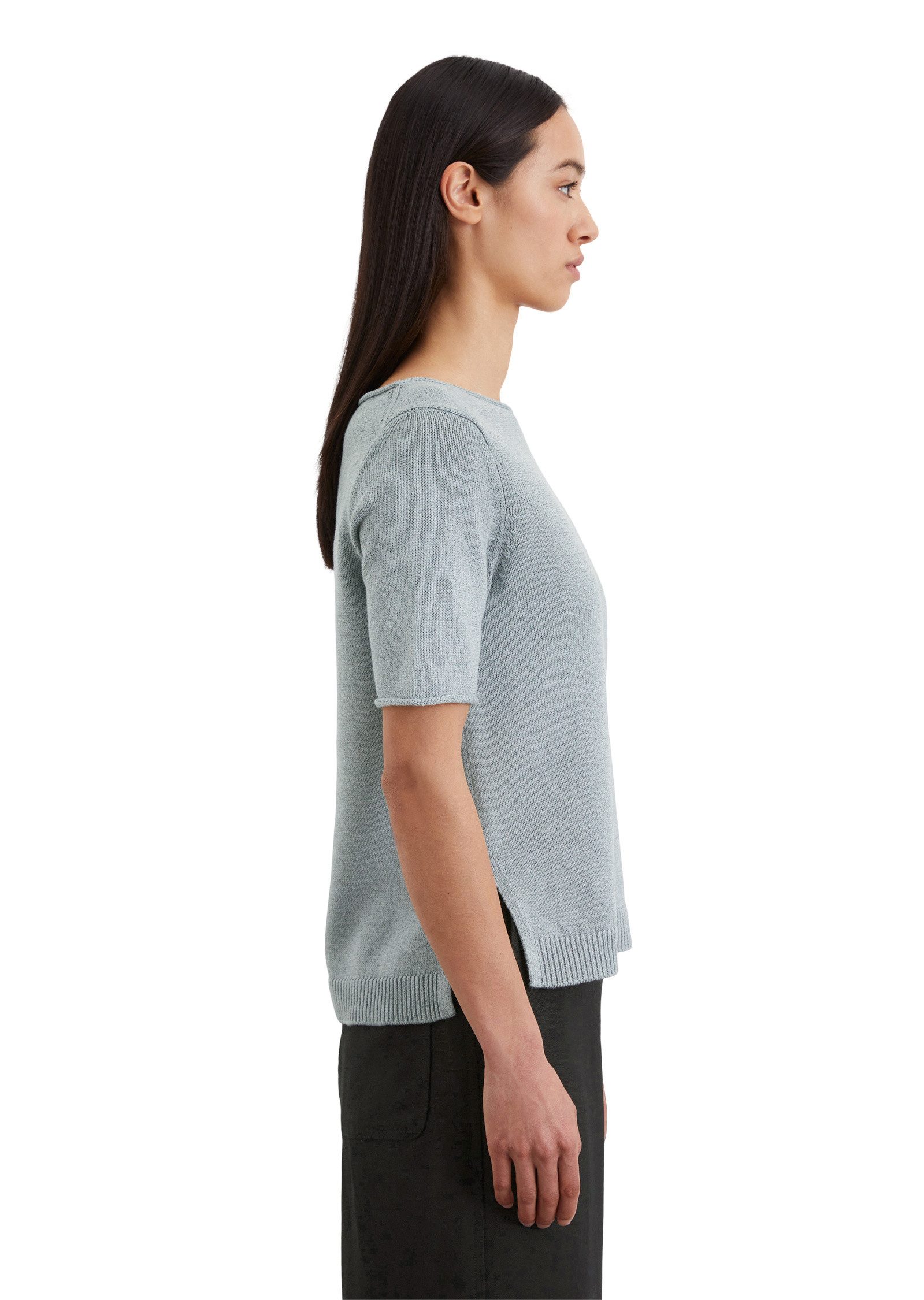 Marc O'Polo Rundhalspullover aus Organic-Cotton-Leinen-Mix günstig online kaufen