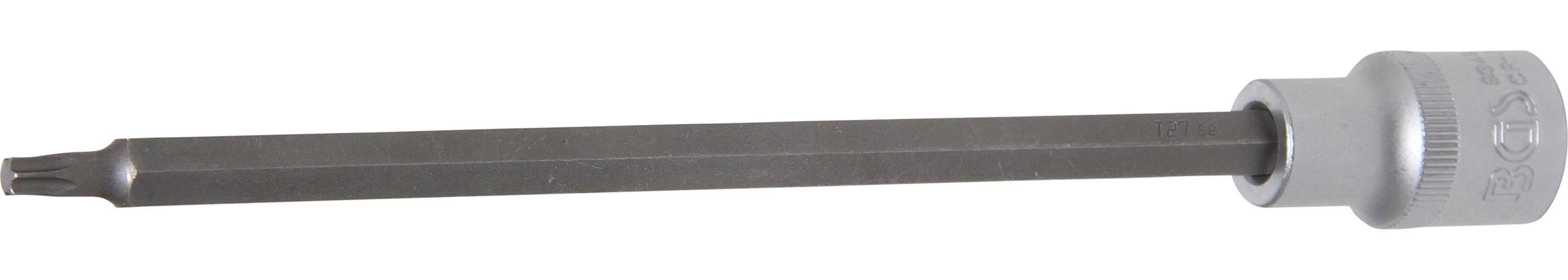 BGS technic Bit-Schraubendreher Bit-Einsatz, Länge 200 mm, Antrieb Innenvierkant 12,5 mm (1/2), T-Profil (für Torx) T27 | Schraubendreher