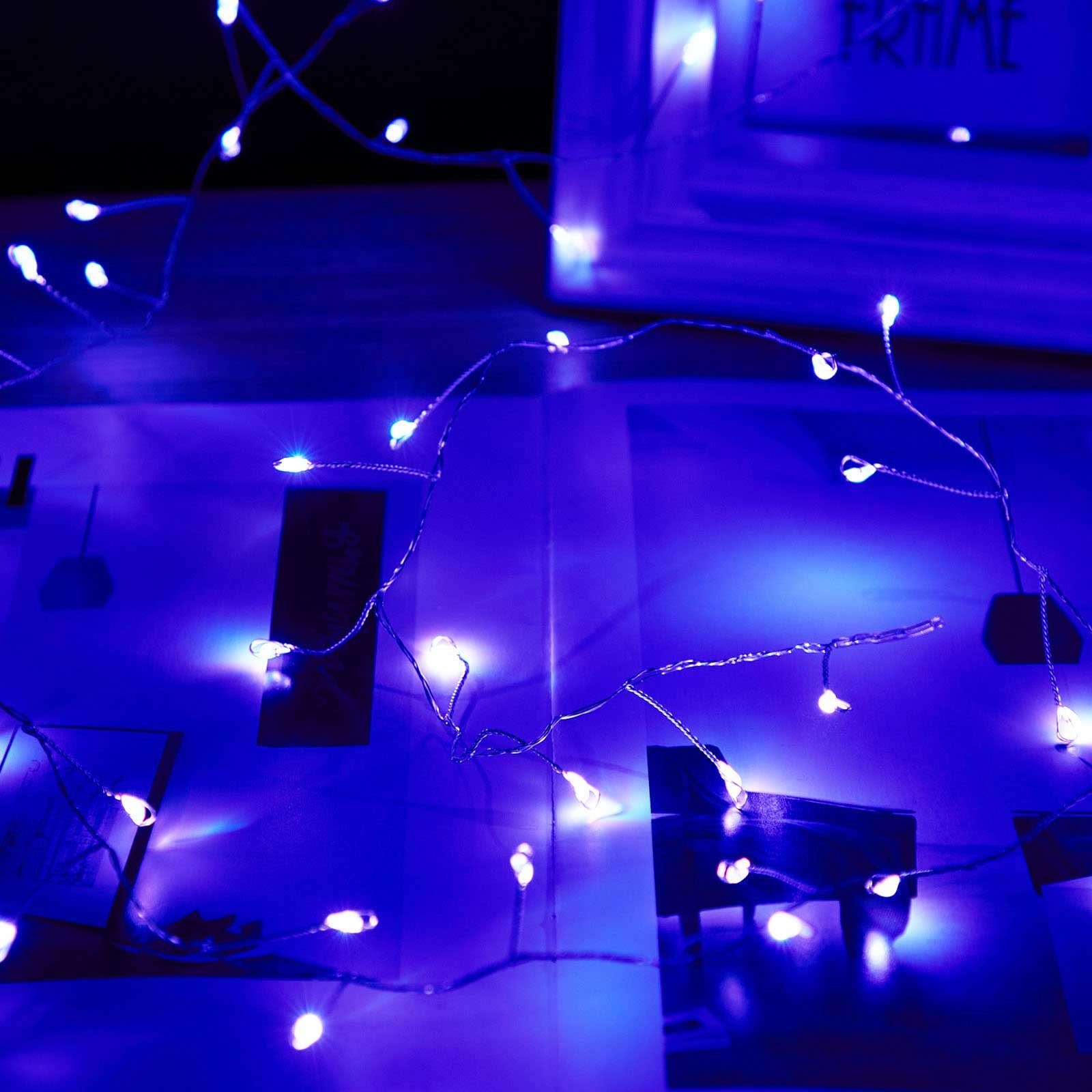 LED-Lichterkette Weihnachten Hochzeit Rosnek Deko Garten Lila für USB, Party, wasserdicht, Timer, dimmbar, Fest Fernbedienung, 3M/6M,
