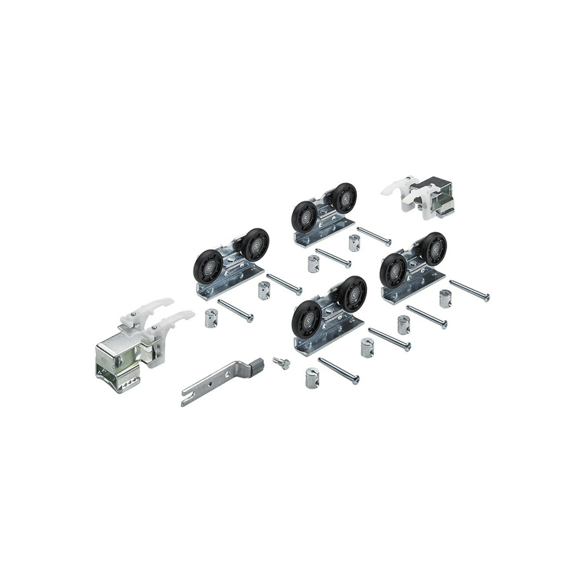 Hettich Türbeschlag Hettich Schiebetürbeschlag Top Line 1 2-türig Komplett-Set 75kg DIN L/
