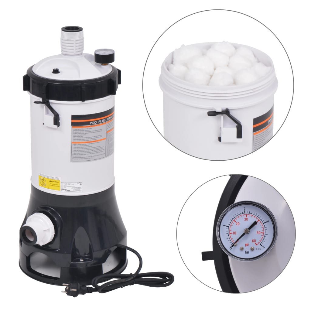 vidaXL Sandfilteranlage, Poolfilterpumpe 185 W 4,4 m³/h