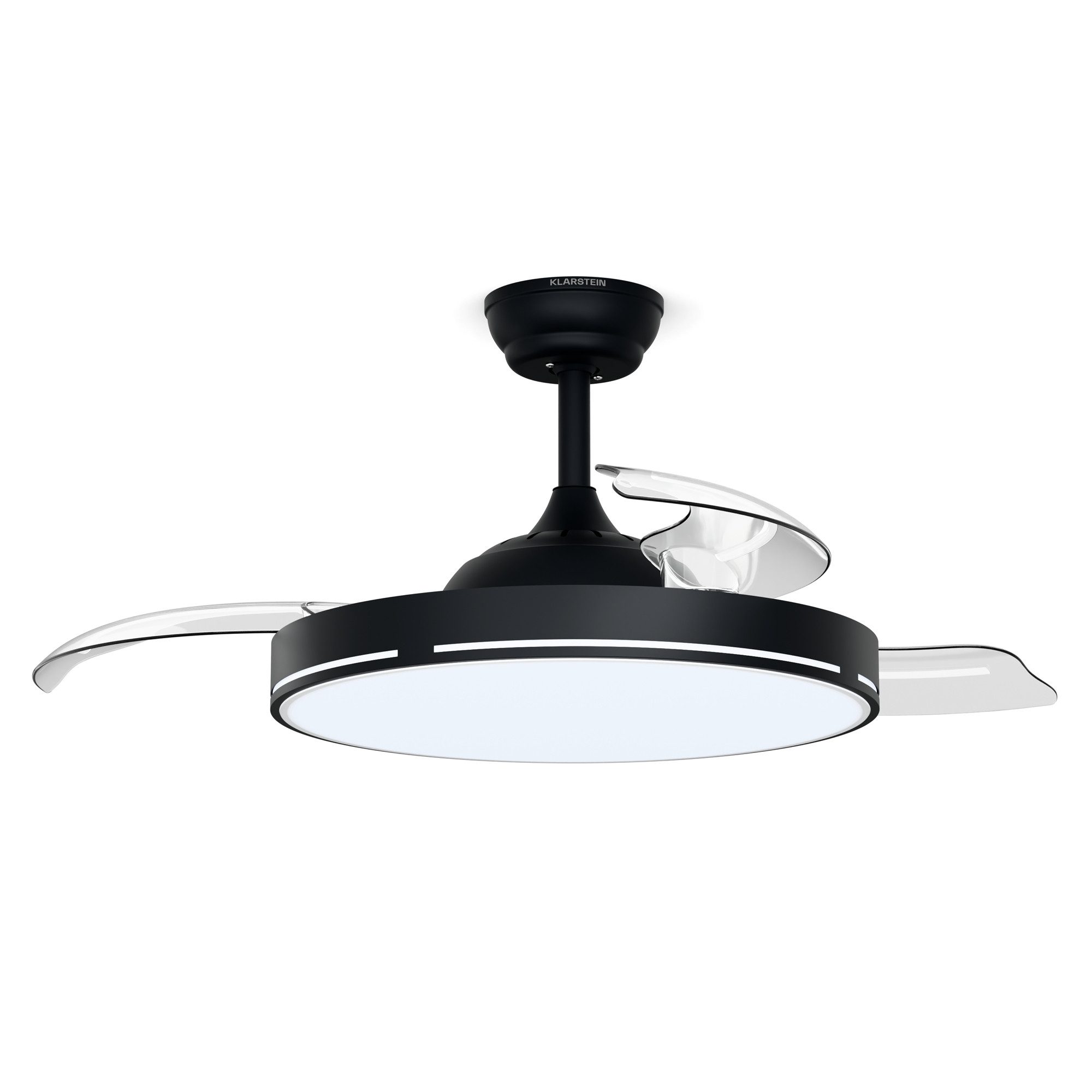 Klarstein Bodenventilator AirFold, Deckenventilatoren mit licht und Fernbedienung Smart LED dimmbar