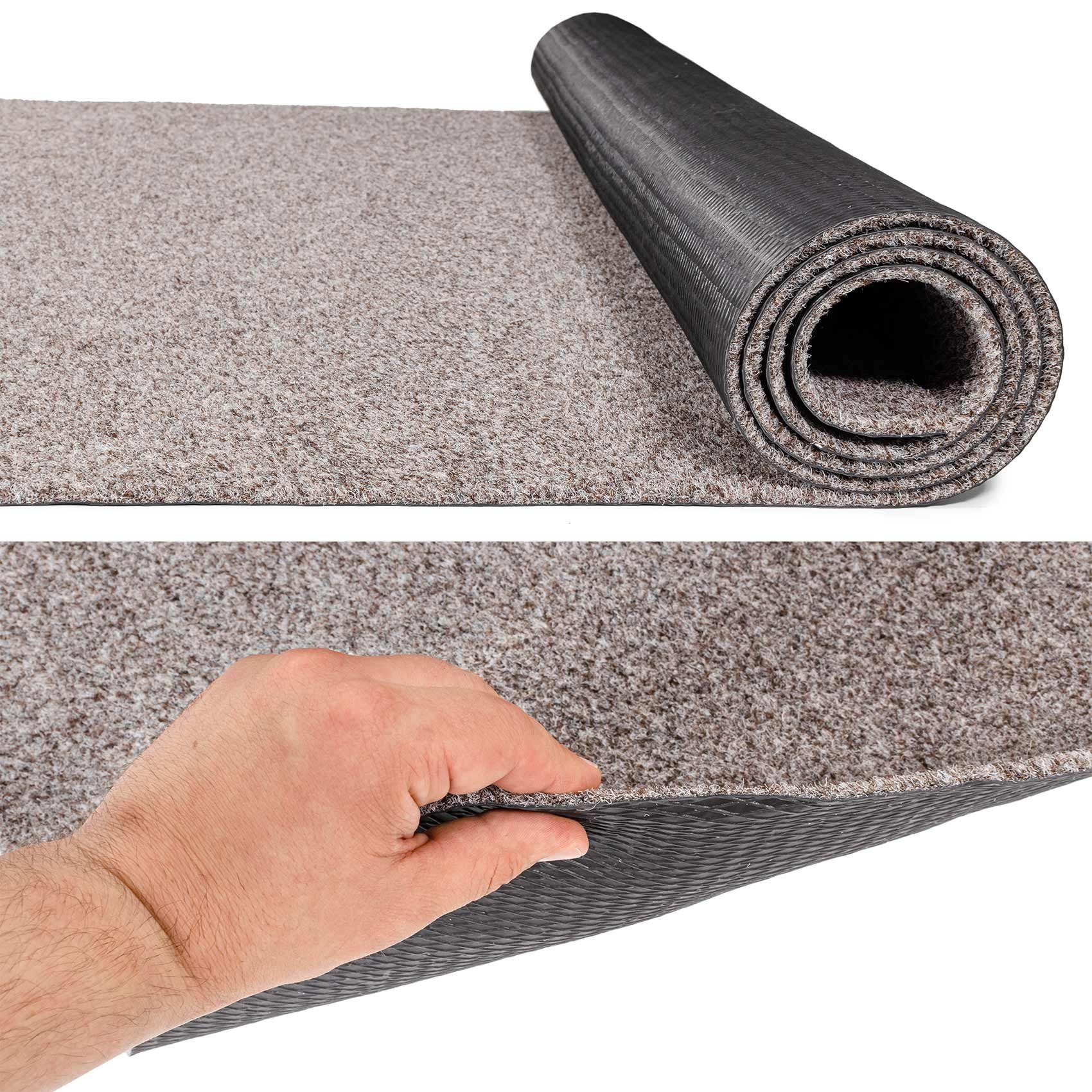 ANRO Läufer Teppichläufer POET Sauberlaufmatte Fußmatte Teppich Läufer, eckig, Höhe: 5 mm, Bodenläufer 220x80cm Meliert Hellbraun Breite 80cm