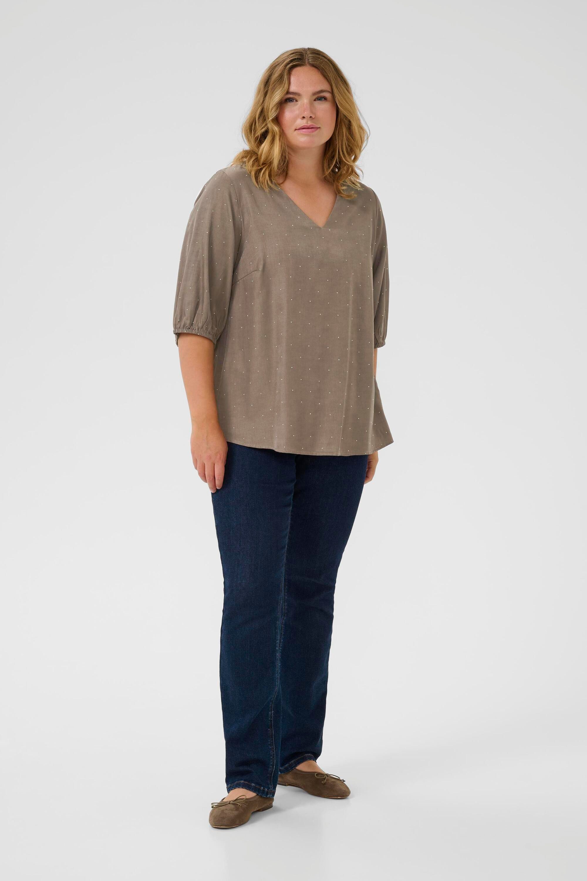 KAFFE Curve Langarmbluse Langarm-Bluse KCada Große günstig online kaufen