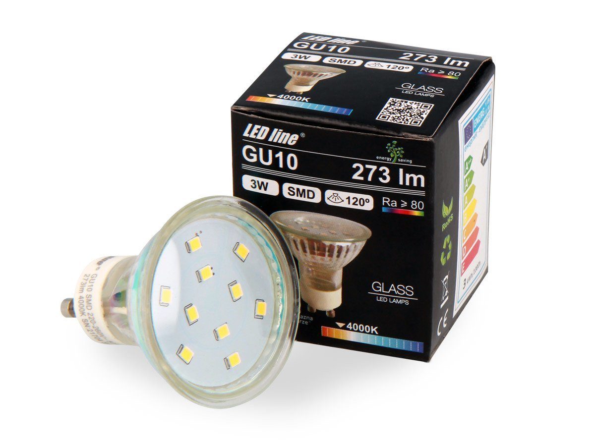 LED-Line LED-Leuchtmittel GU10 3W LED Leuchtmittel Neutralweiß 4000K 273, 1 St.