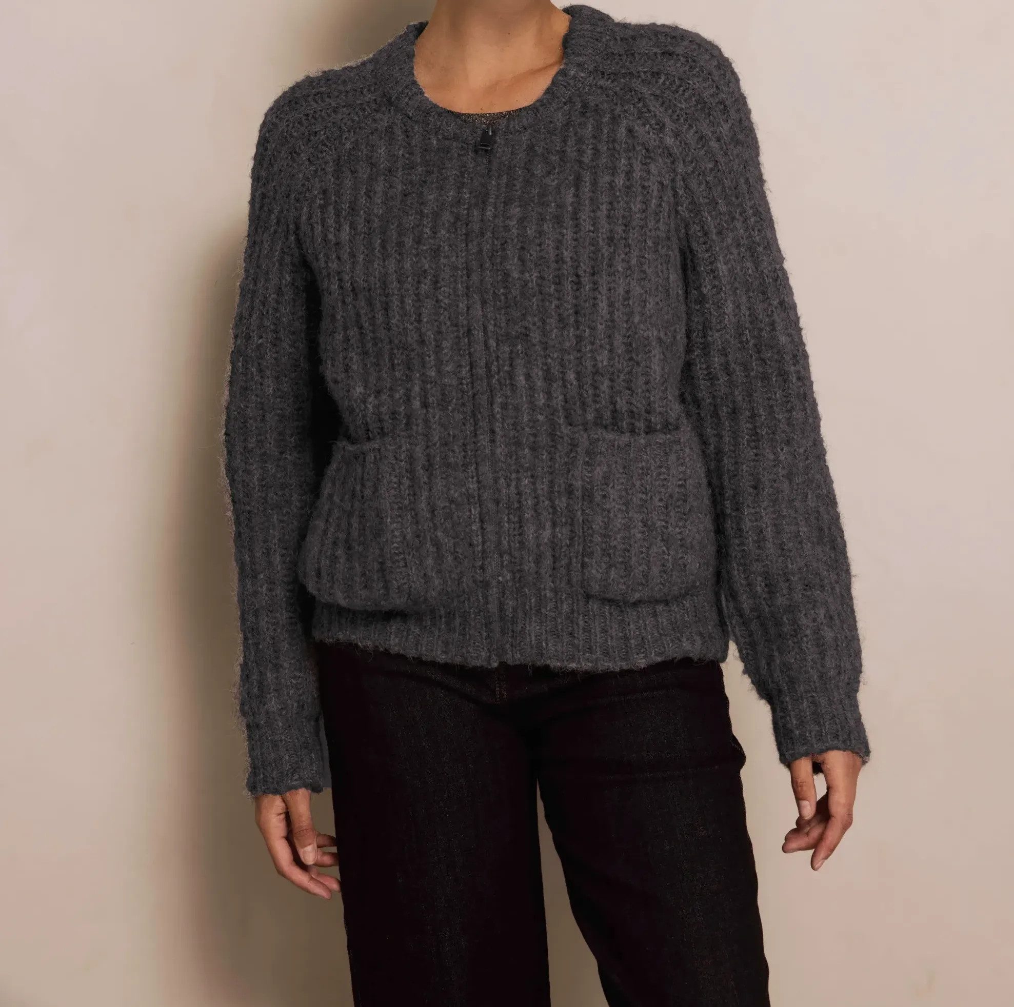 Zhrill Blusenblazer ZHRILL Strickjacke Corinna 182 grau