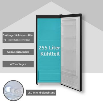 Telefunken Kühlschrank KTFKS265FB2, 144 cm hoch, 54 cm breit, Großer Standkühlschrank ohne Gefrierfach, 255 L Gesamt-Nutzinhalt