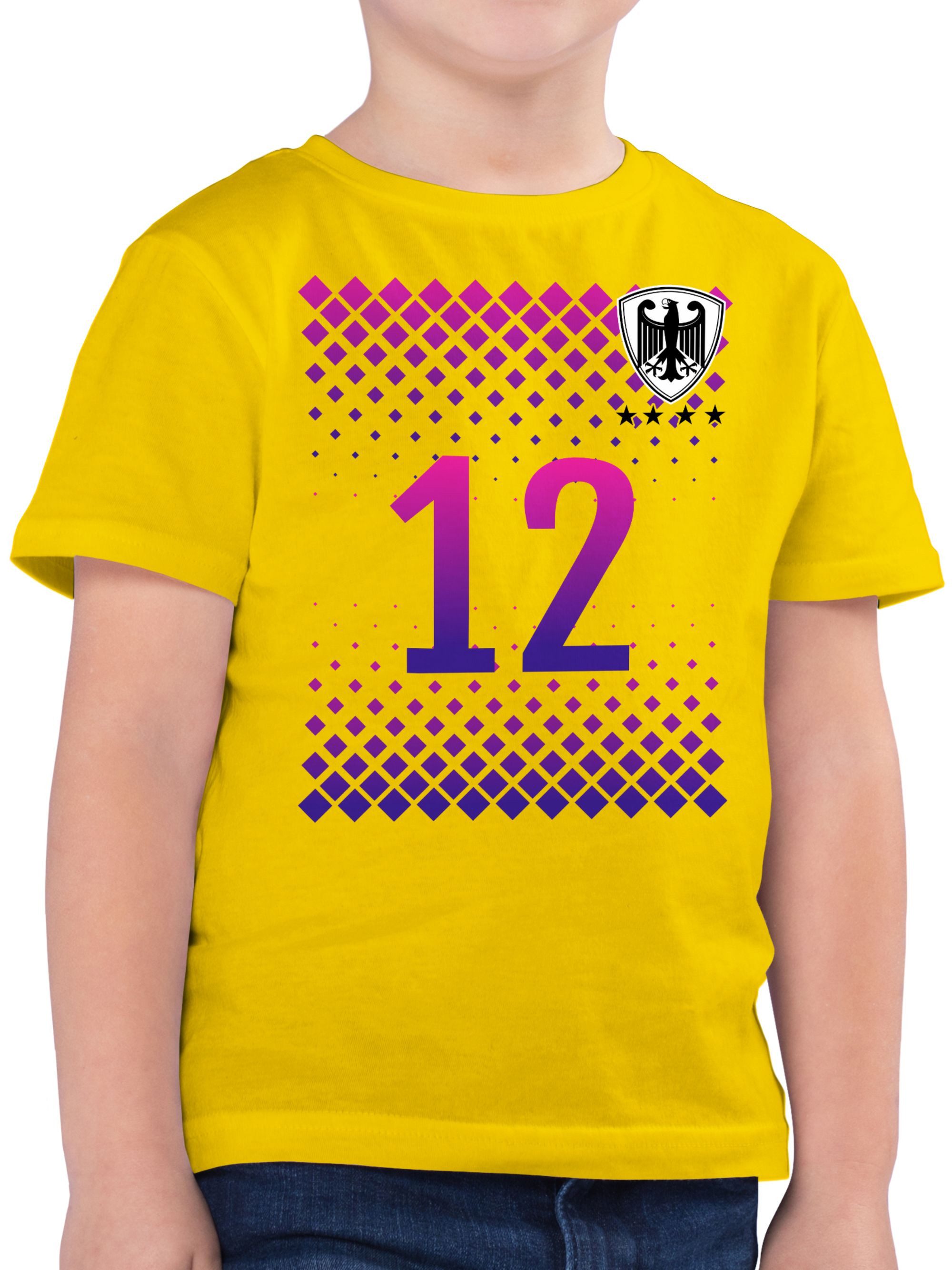 Shirtracer T-Shirt Deutschland Trikot Fussball German 12. Mann Nummer (1-tlg) 2024 Fussball EM Fanartikel