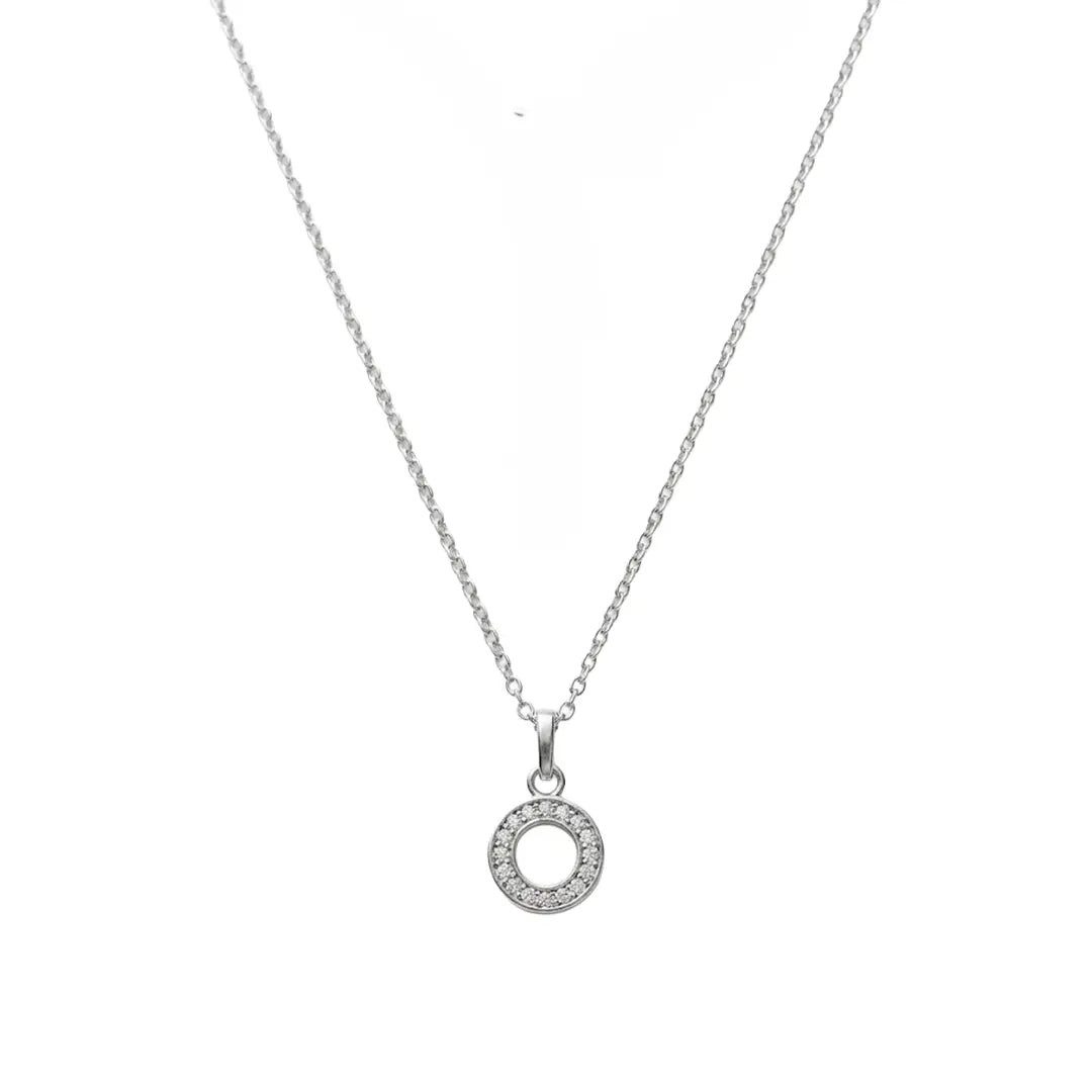 Kette mit Anhänger Suzan Gold® 925 Sterling Silber Halskette Damen Kreis Zirkonia