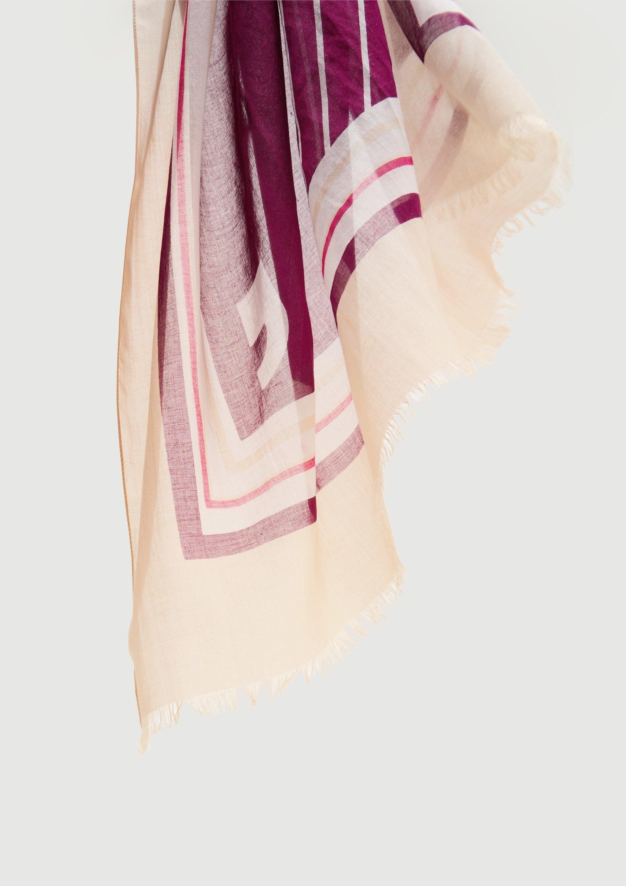 Halstuch rosa und Comma aus Modal Fransen Baumwolle, Tuchschal