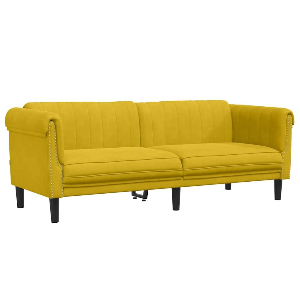 vidaXL Sofa Sofa 3-Sitzer Gelb Samt, 1 Teile günstig online kaufen