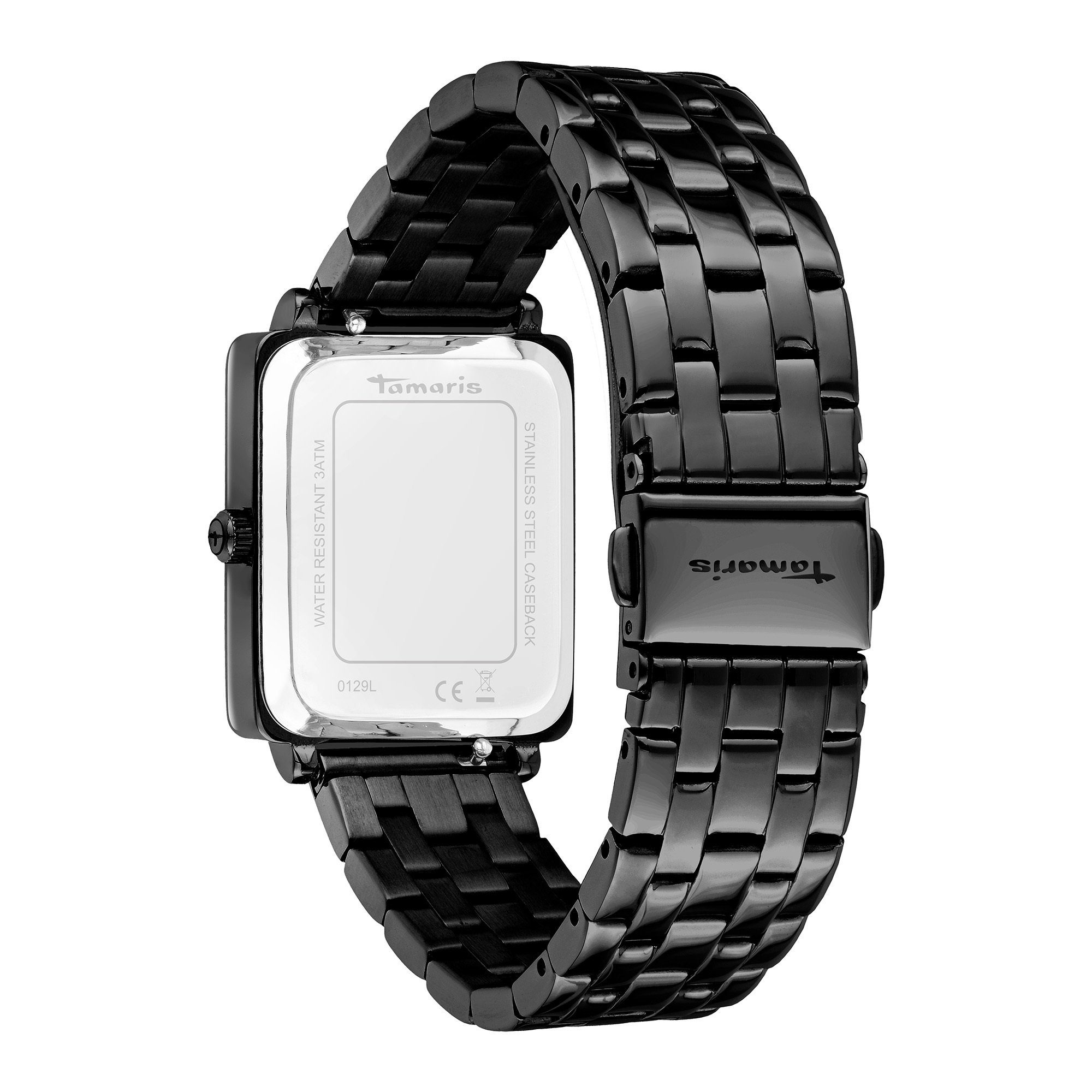 Tamaris Quarzuhr The Square Black Edelstahl