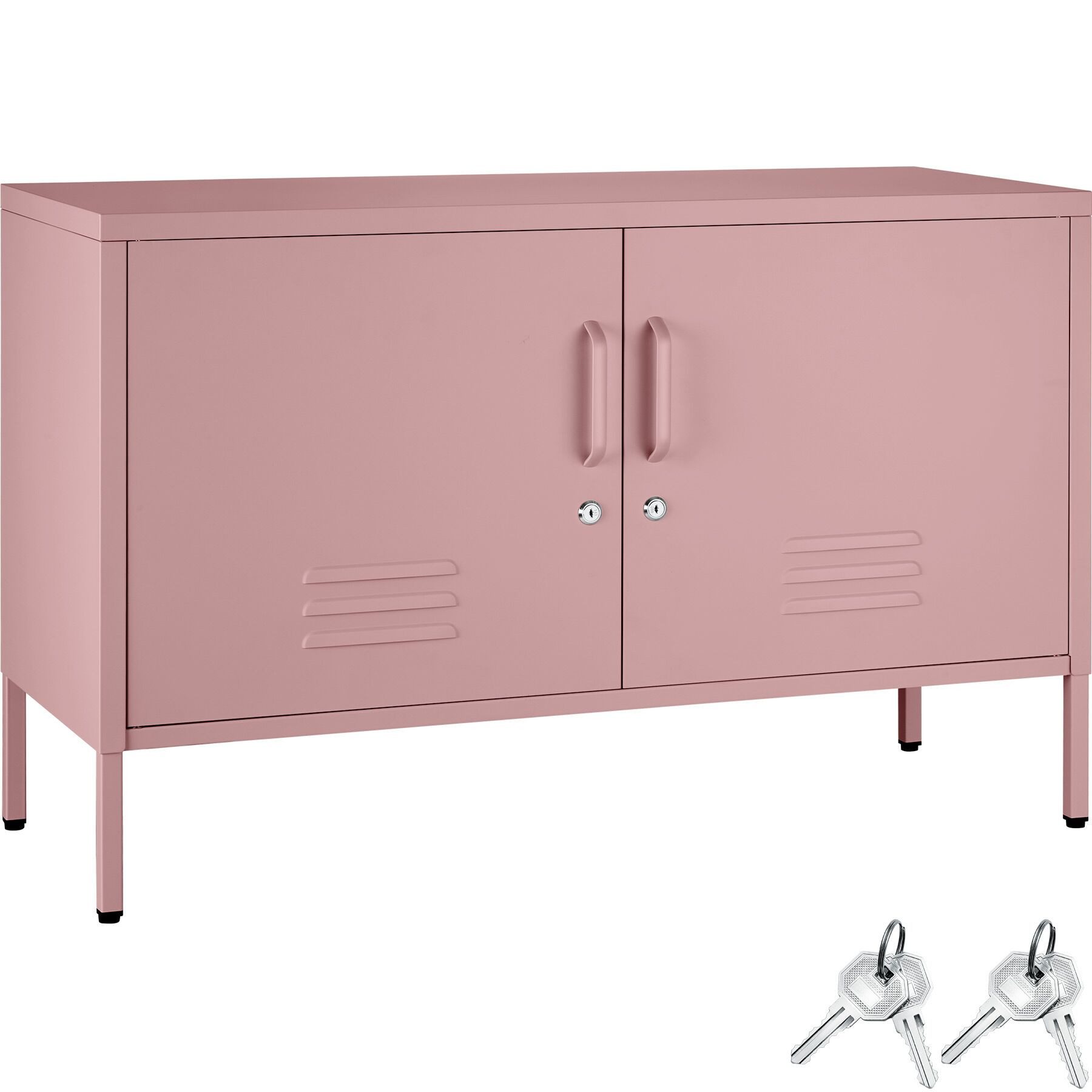 tectake Lowboard Sideboard, 2 Türen mit Magnetverschluss, einzeln abschließbar