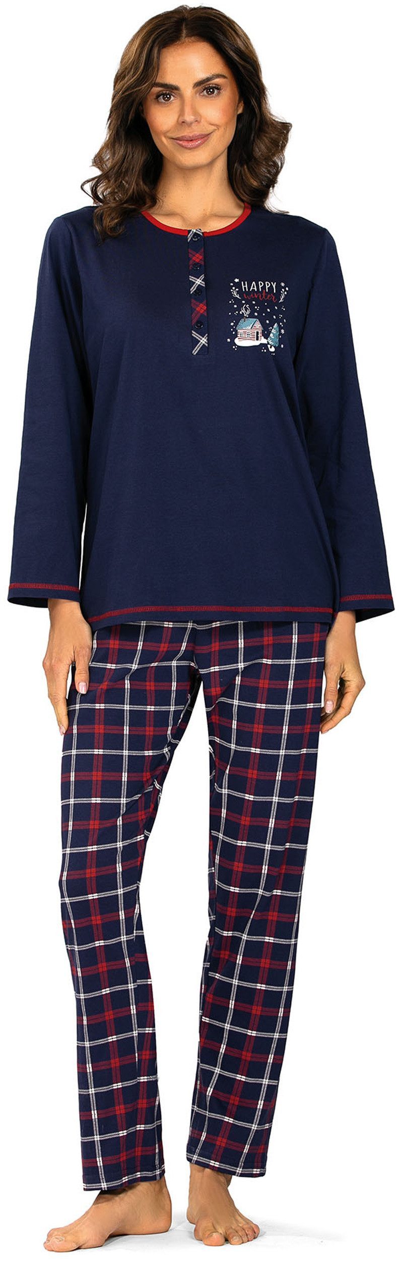 comtessa Pyjama Damen Schlafanzug "Happy Winter" günstig online kaufen