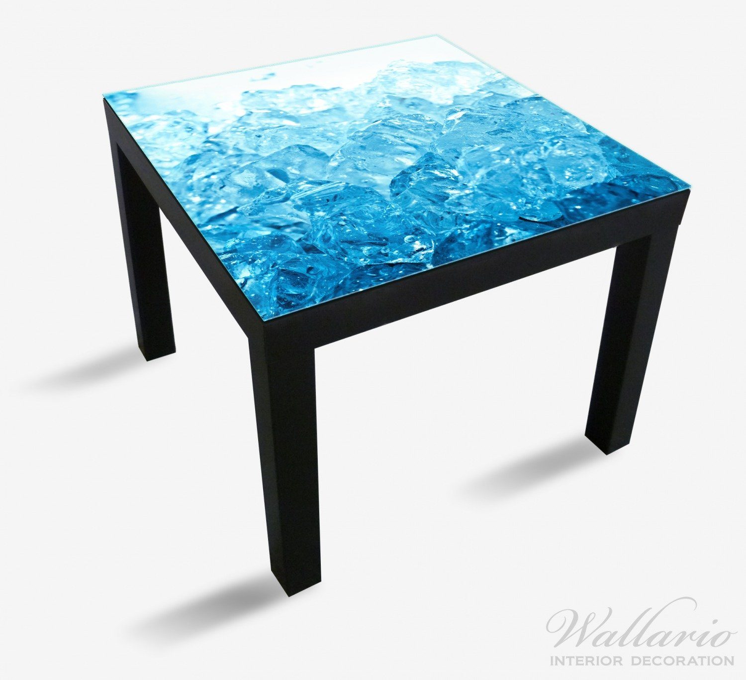 geeignet (1 in Tisch St), für Lack Tischplatte Eis Leuchtendes Wallario blau Ikea
