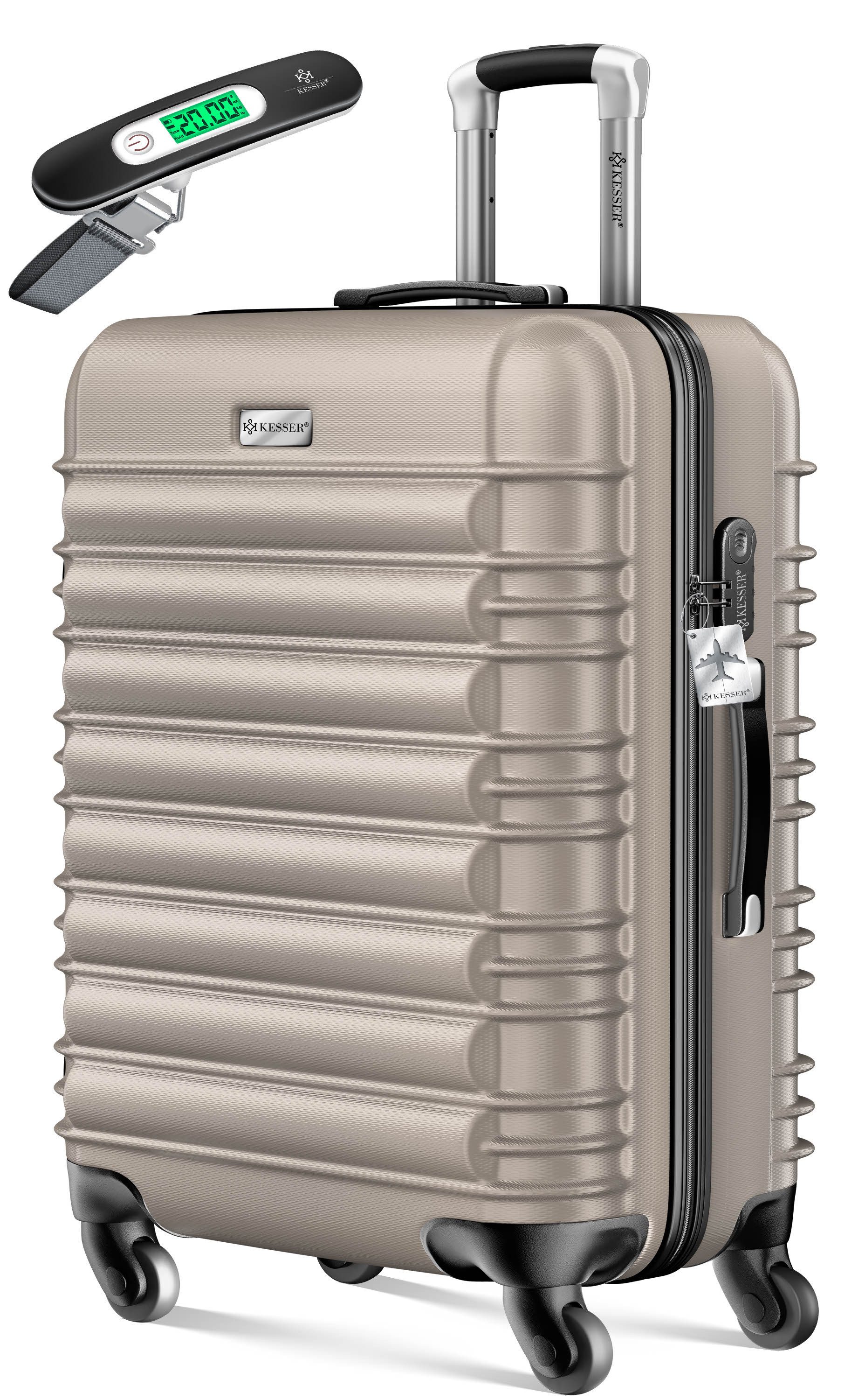 KESSER Hartschalen-Trolley Reisekoffer 84L Koffer Inkl. Kofferwaage + Gepäckanhänger, 4 Rollen, Rollkoffer ABS-Hartschale mit 4 Rollen, Zahlenschloss & Teleskopgriff