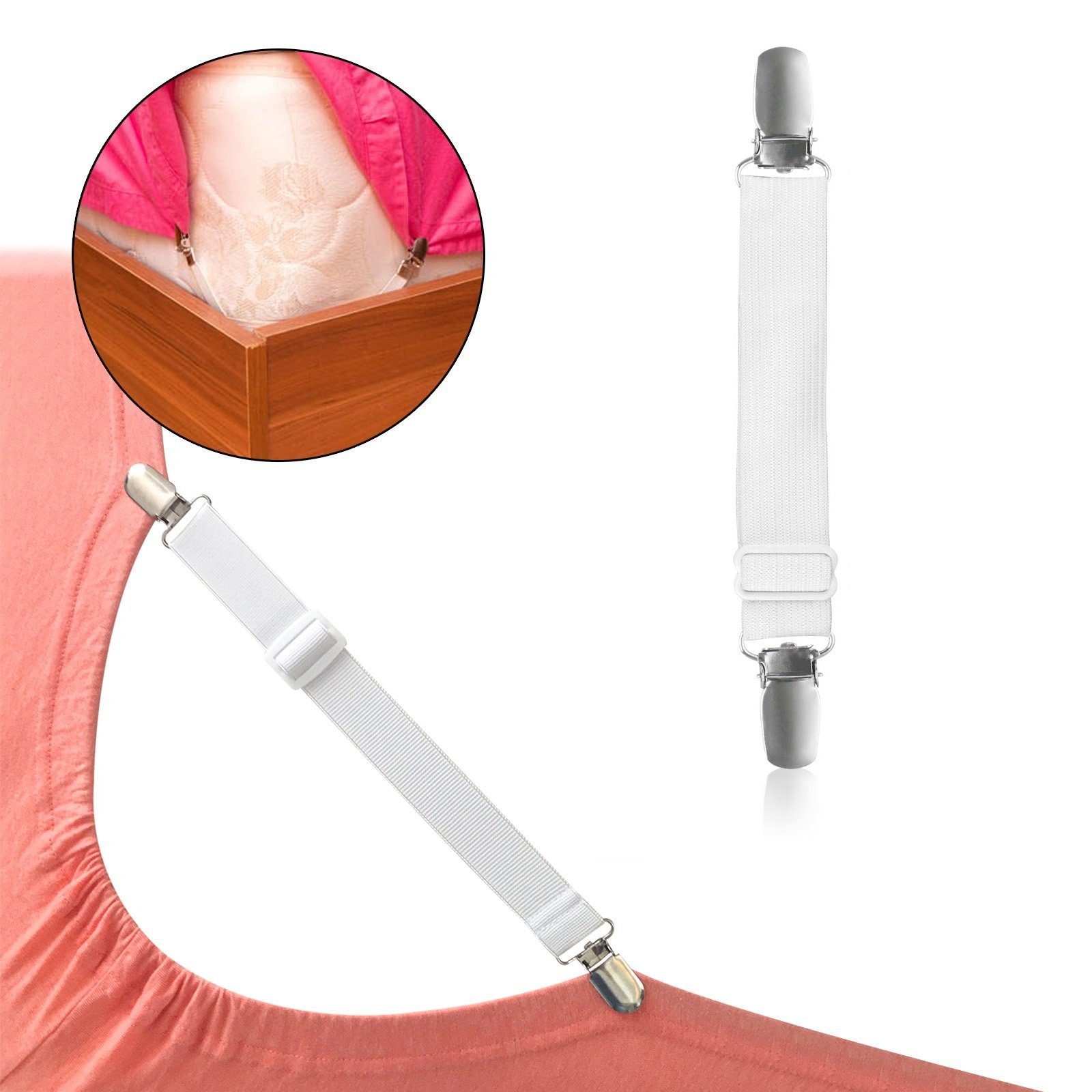 BAYLI Spannbettlaken Verstellbare Bettlakenspanner [2er Set], Betttuchspann günstig online kaufen