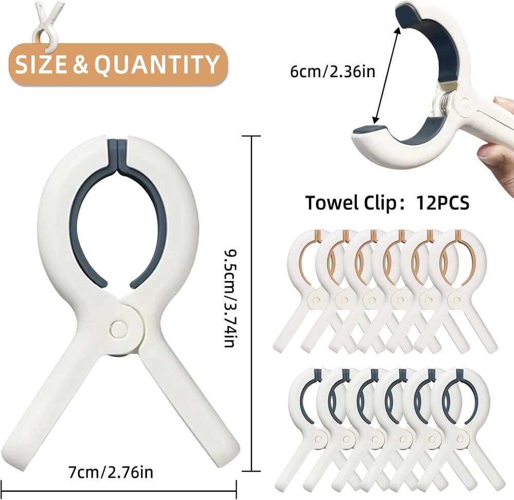 FELIXLEO Rohrklemme Handtuchklammer Strandliegen Winddicht Kunststoff Pool