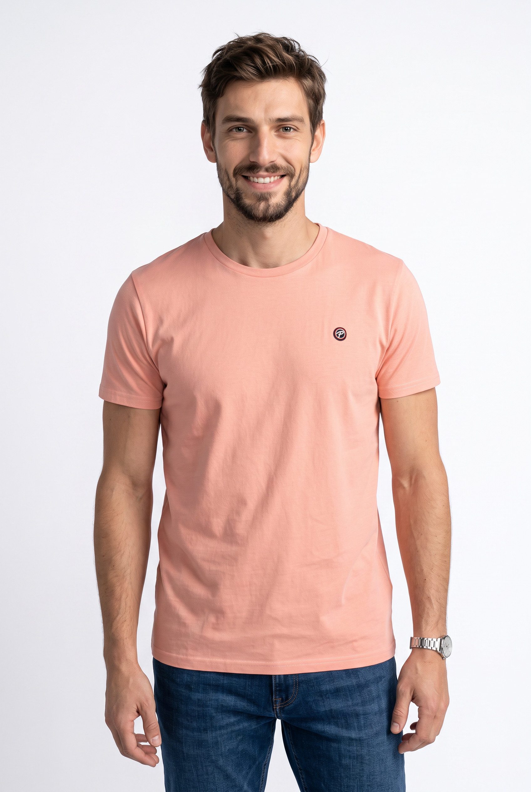 Petrol Industries Rundhalsshirt mit Logo Stickerei