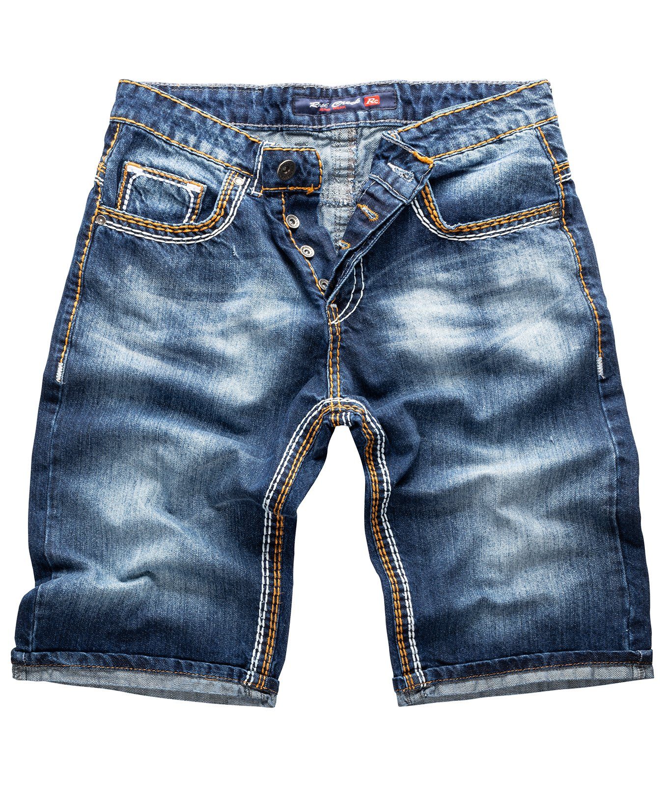 Rock Creek Jeansshorts Herren Shorts Denim Blau dicke Naht RC-2077 günstig online kaufen