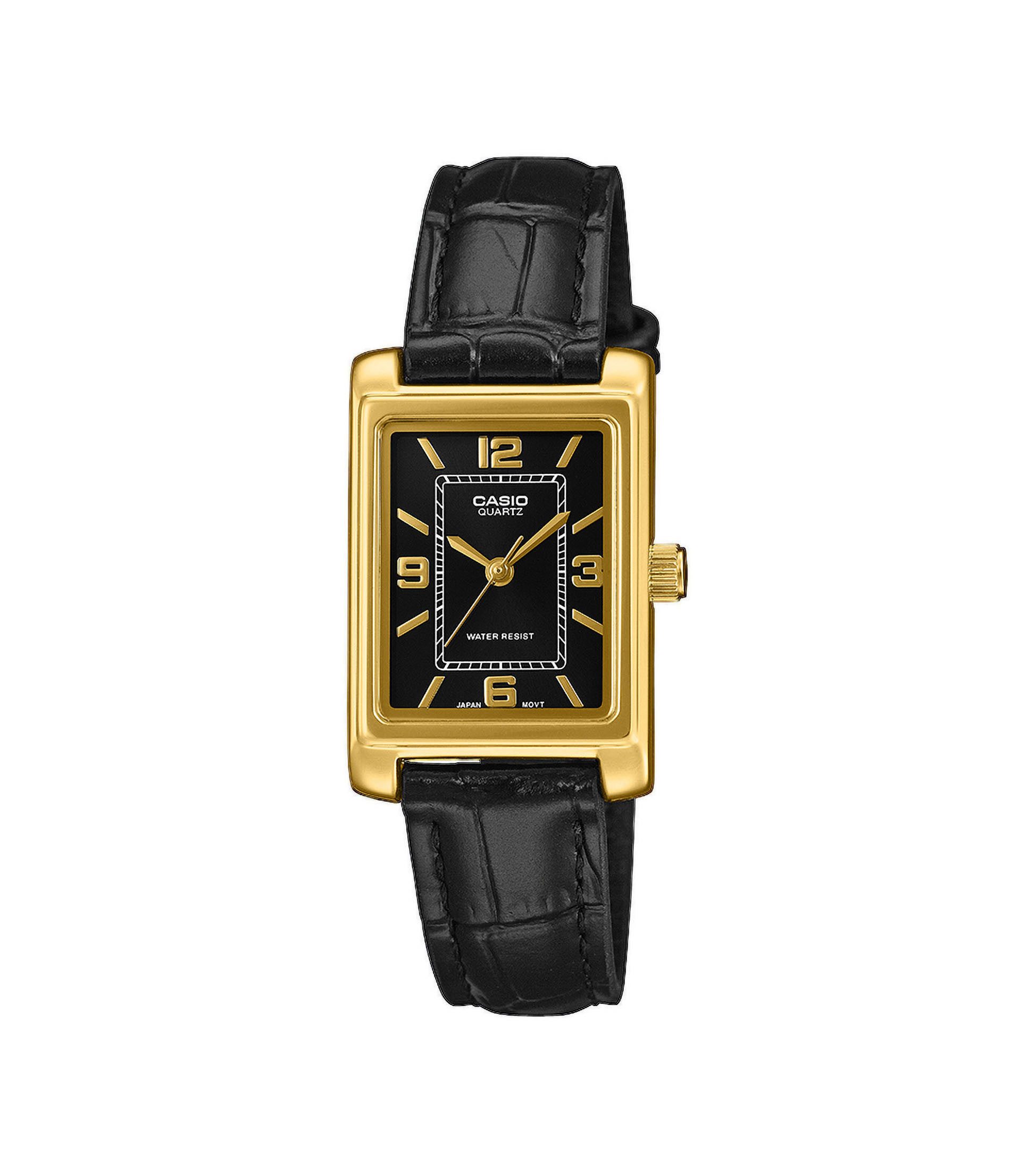 CASIO TIMELESS COLLECTION Quarzuhr LTP-1234PGL-1AEF, Armbanduhr, Damenuhr, Lederarmband, analog