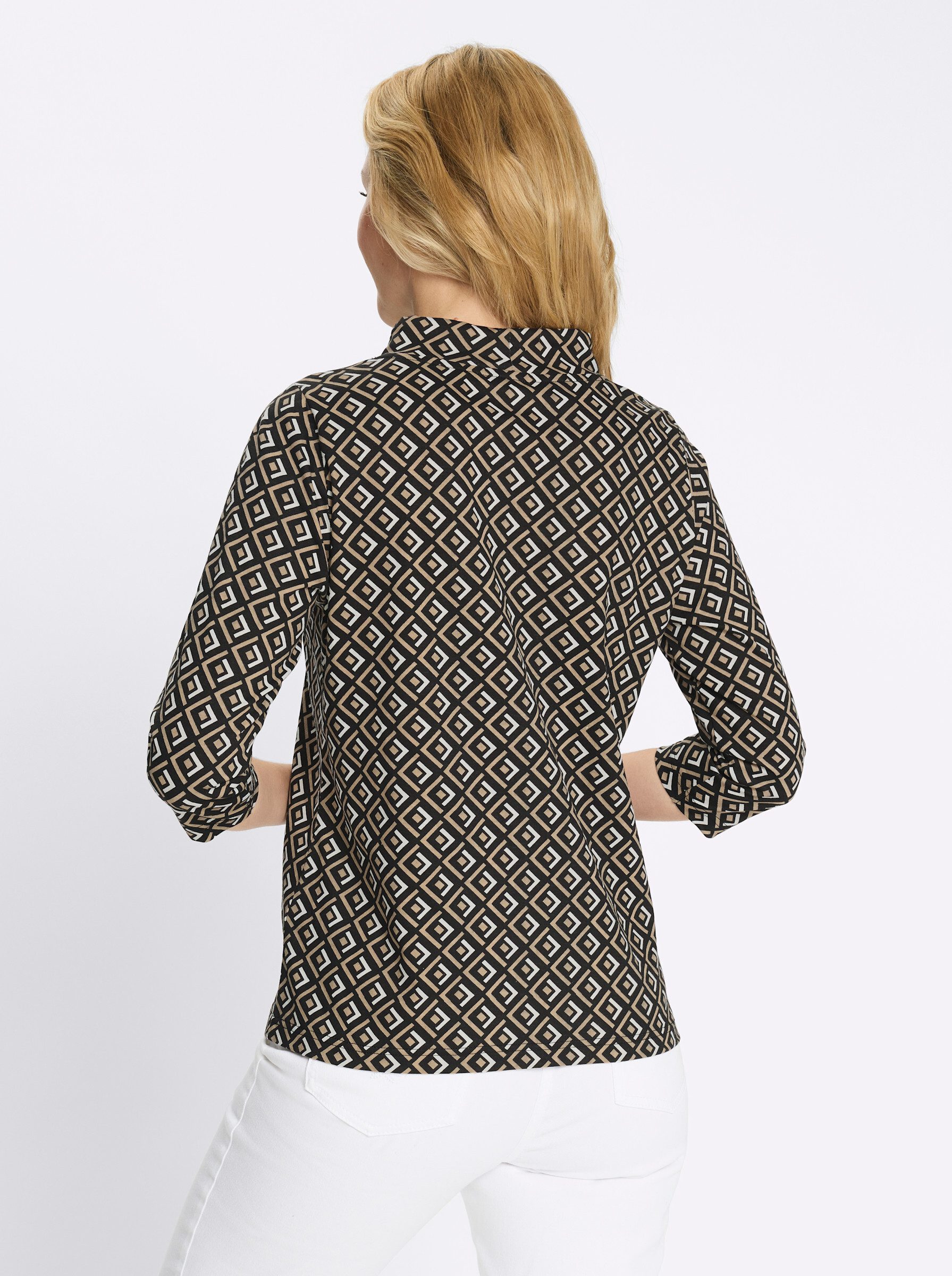 Sieh an! T-Shirt Stehkragenshirt . günstig online kaufen