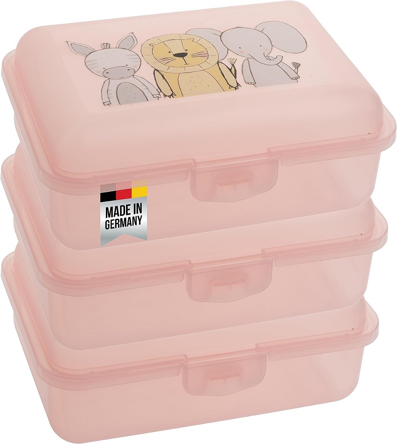 Centi Lunchbox Brotdose Kinder cm mit Klappdeckel x 6 Klickverschluss, 14 Rosa) Kunststoff, 3-tlg., (Set, und x 10 praktischem