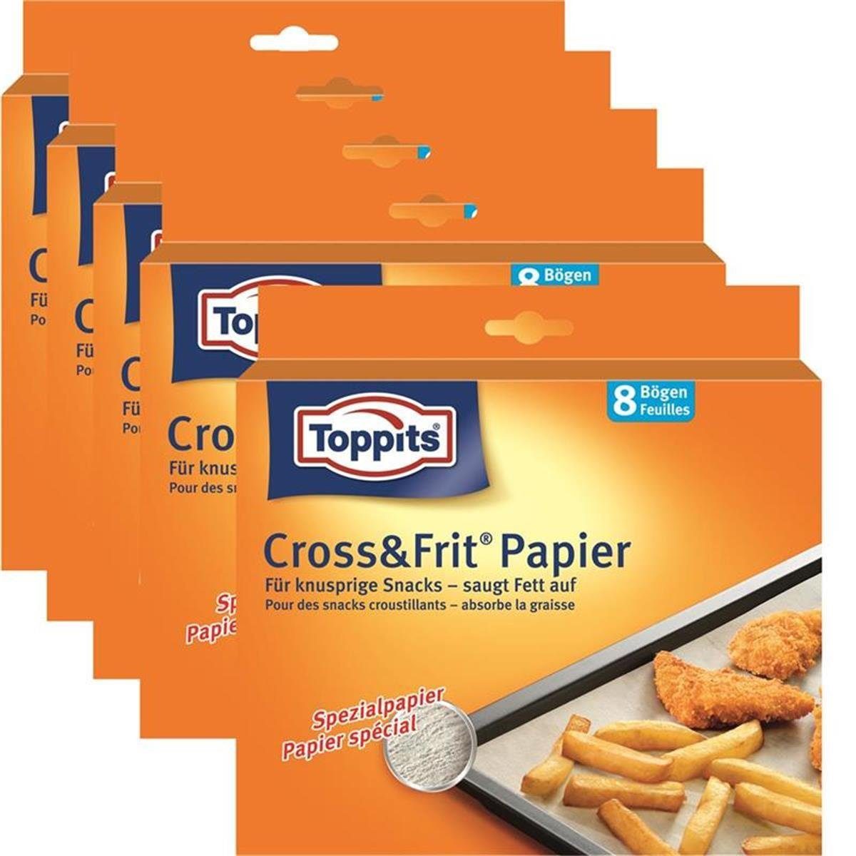 Toppits Küchenorganizer-Set Toppits® Cross & Frit Papier Back-Spezialpapier Snackpapier 8 Bögen