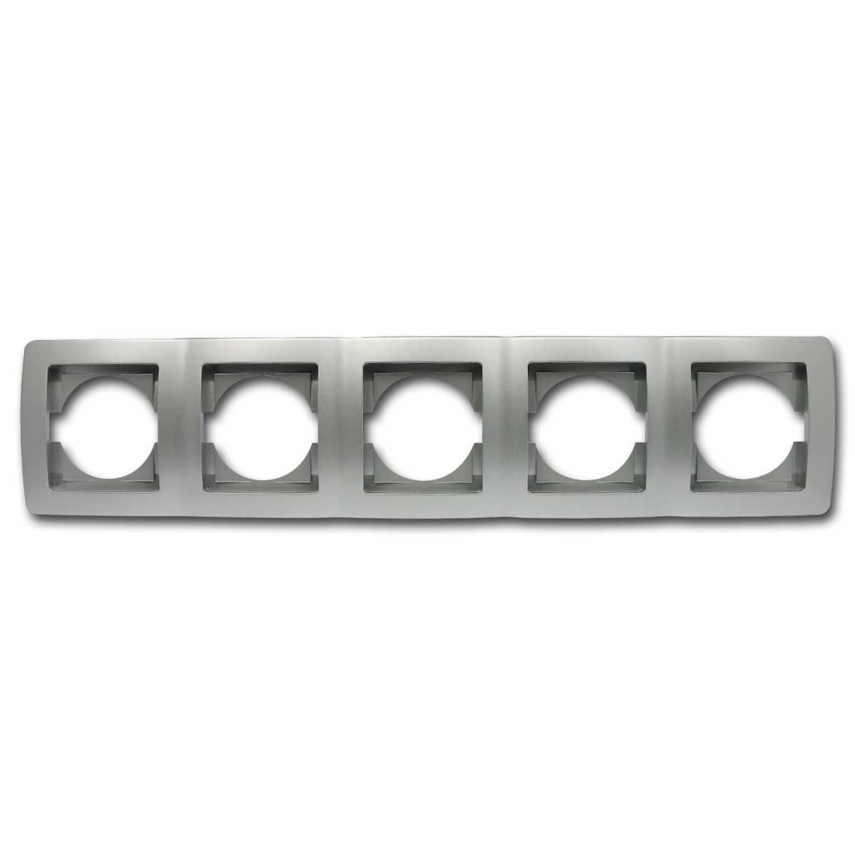 TEM Rahmen EKONOMIK 5-fach UP-Rahmen horizontal, silber