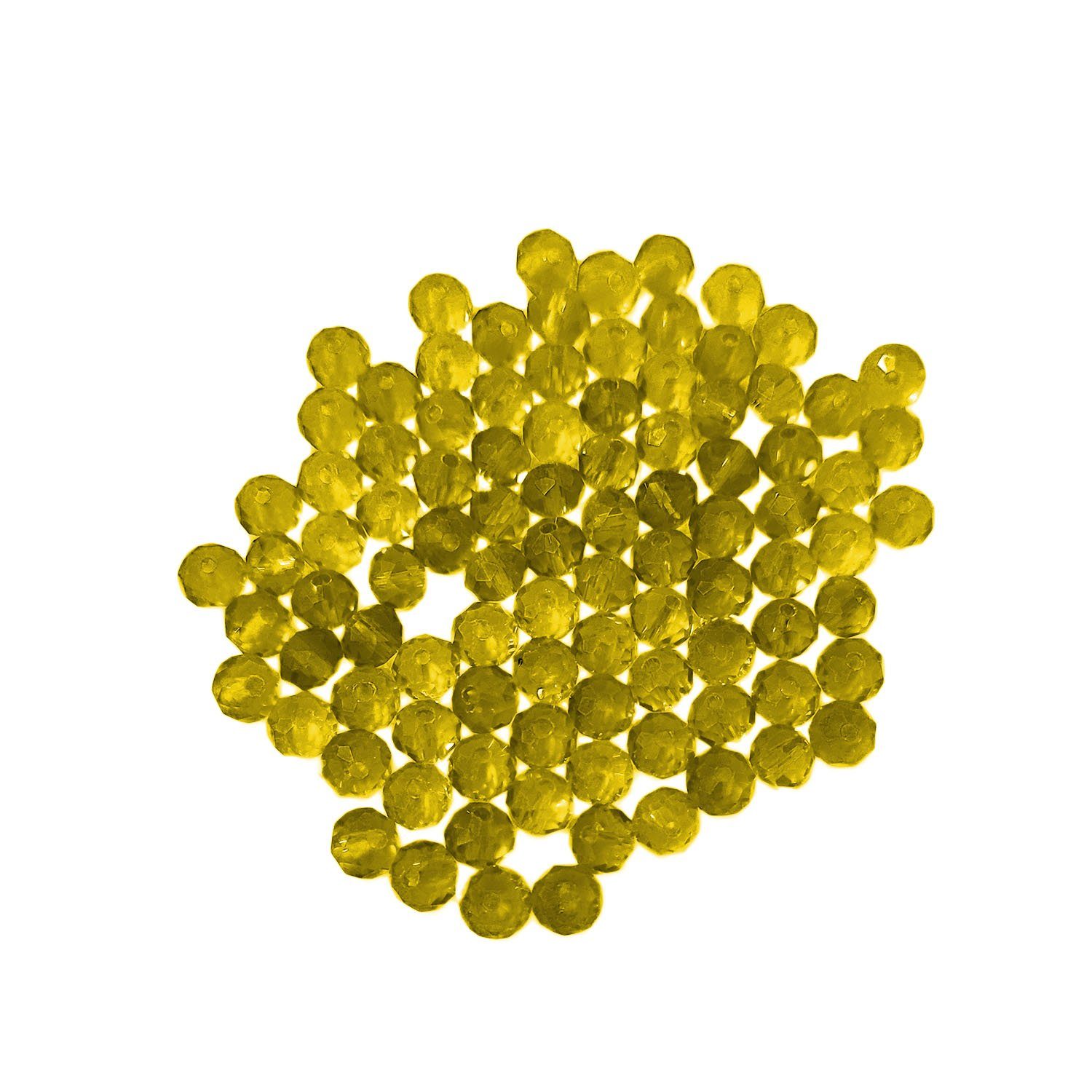 Kopper-24 Крафтовий бісер Glasperlen - Typ 'Facettiert' - 160 Stück - 3 mm - Gelb