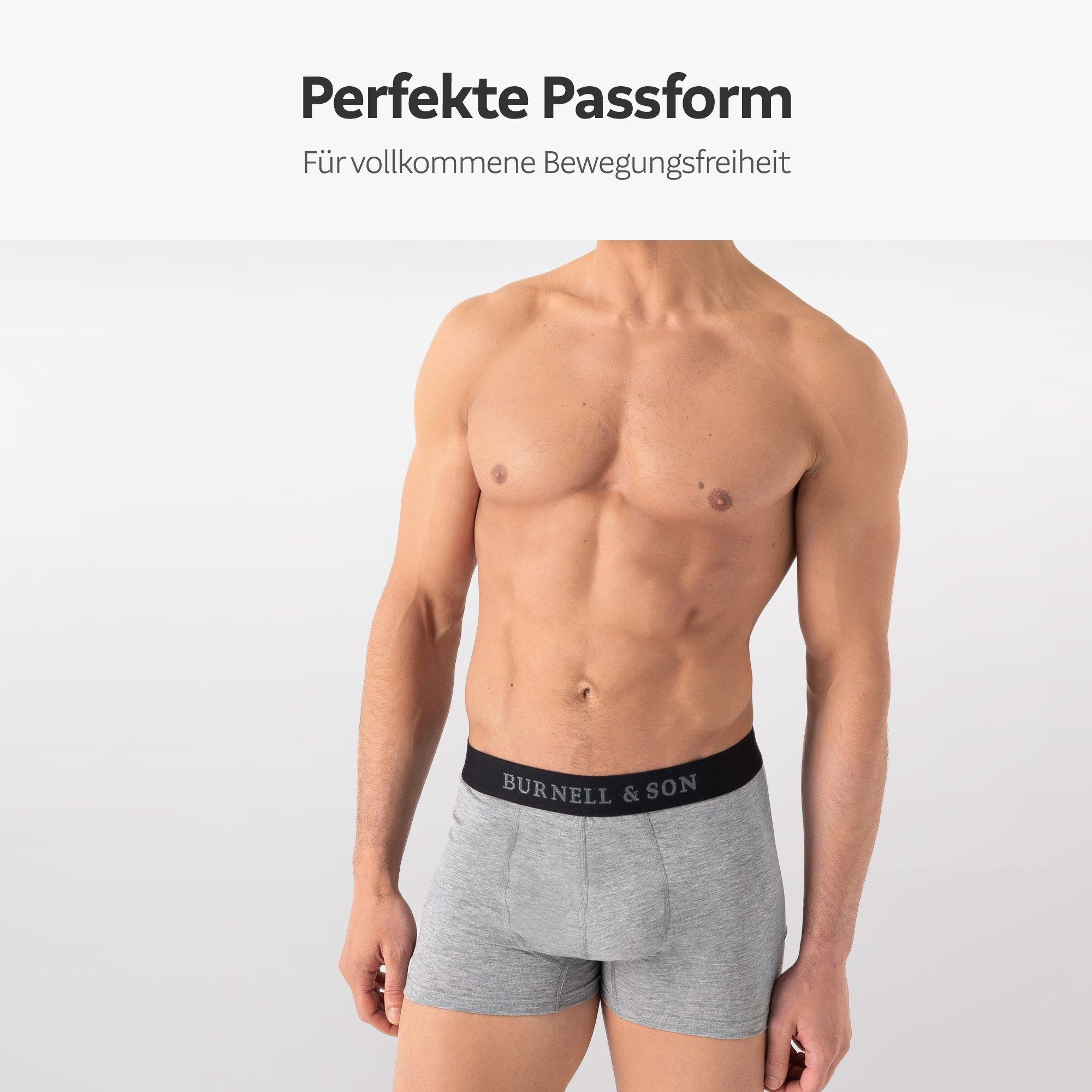 Männer mit 5-St., Burnell Pants Set, Baumwolle 5er-Pack) aus Komfortbund Grau für Retro Spar-Pack, Spar-Set, Son Spar-Packung, & Unterhosen (Packung, Herren
