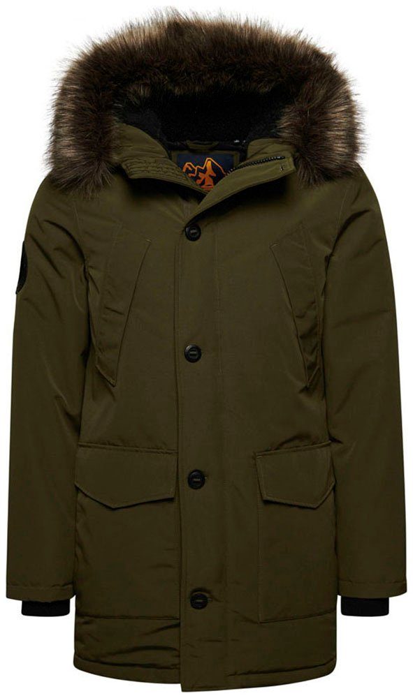 Superdry Steppjacke EVEREST FAUX FUR HOODED PARKA Surplus Goods Olive