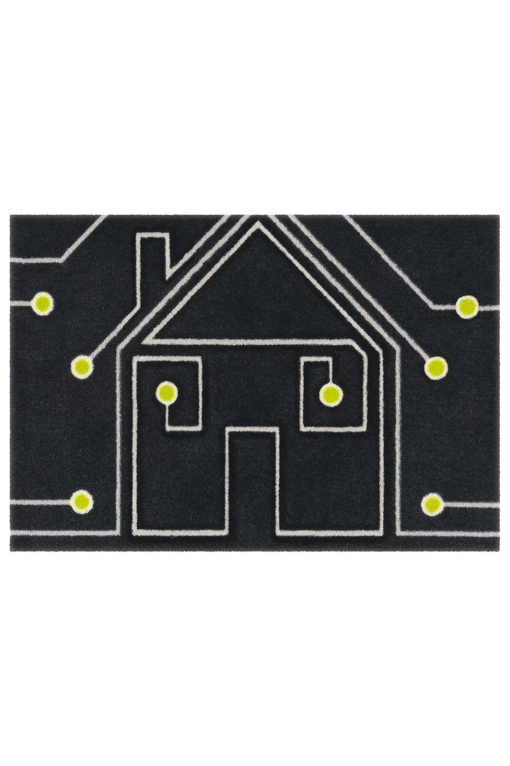 Teppich Boss Teppich Kurzflor Teppich Lara Mat 60 - Anthrazit / Weiß / Gelb, rechteckig, Höhe: 9 mm