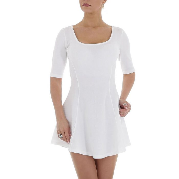 Ital-Design Sommerkleid Damen Freizeit Stretch Minikleid in Weiß
