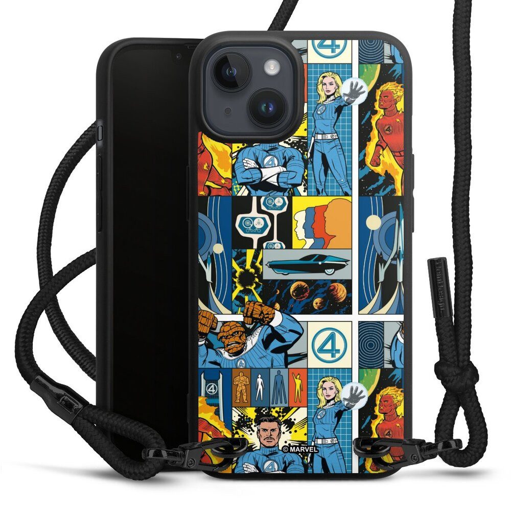 DeinDesign Handyhülle Marvel The Fantastic Four Offizielles Lizenzprodukt, Apple iPhone 14 Plus Premium Handykette Hülle mit Band Cover mit Kette