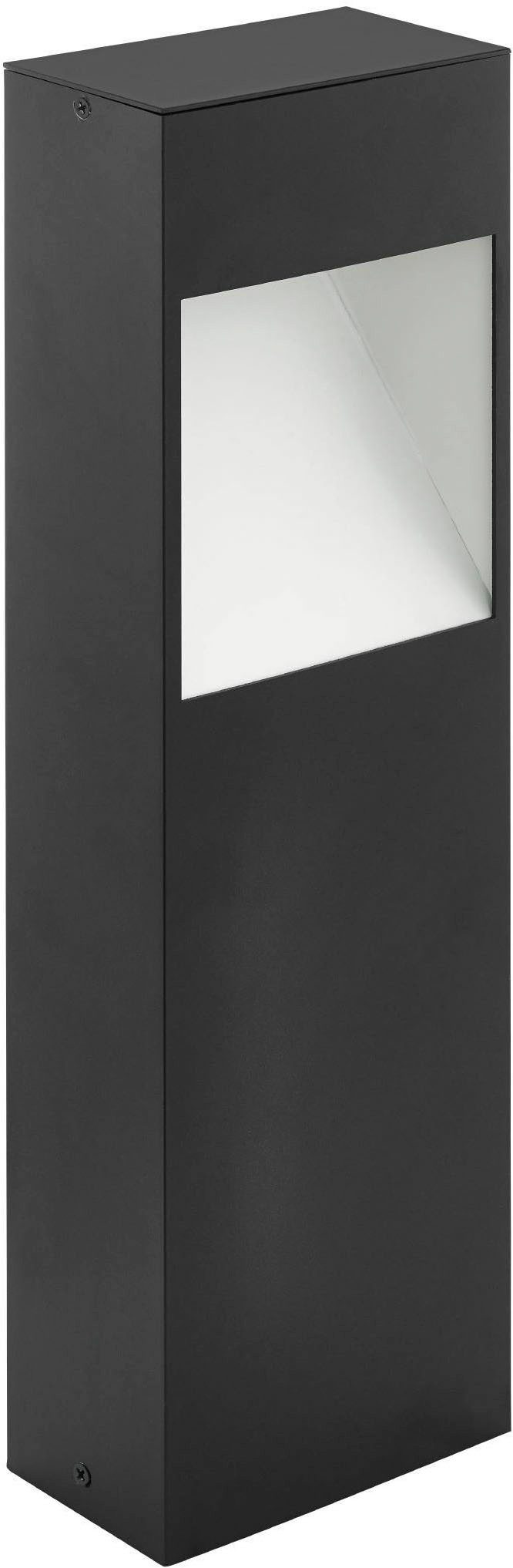 EGLO Sockelleuchte Manfira Außen-Sockellampe, Außenleuchte, Alu, IP44, Stehlampe, Lampe, LED fest integriert, Warmweiß, Stehleuchte - L13,5 x B7,5 x H38 cm - anthrazit, weiß - 10W inkl.