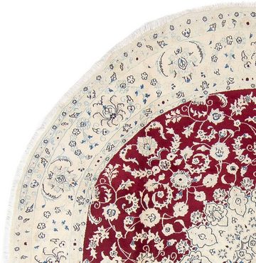 Wollteppich Nain Medaillon Rosso scuro 295 x 295 cm, morgenland, rund, Höhe: 10 mm, Unikat mit Zertifikat