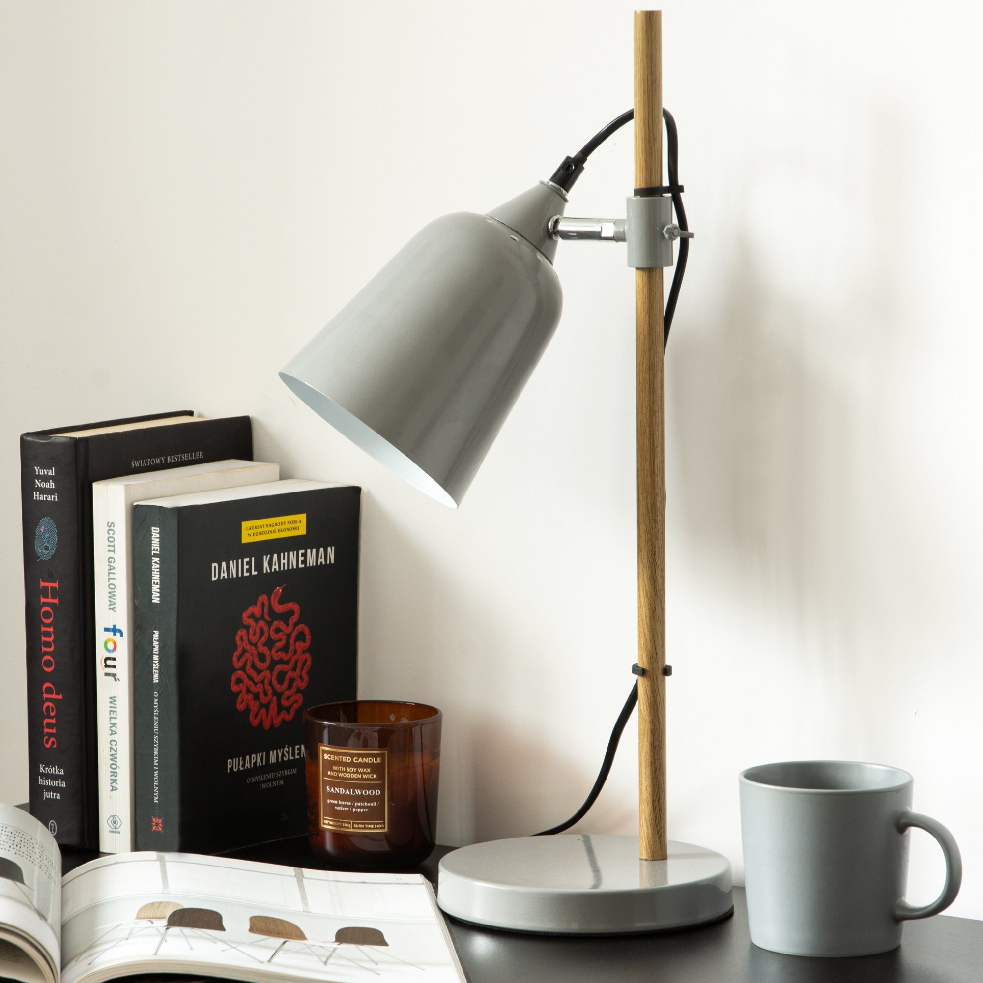 KONSIMO® Schreibtischlampe HALI Schreibtischlampe Nachttischlampe Tischleuchte, ohne Leuchtmittel, 1,5m, E14