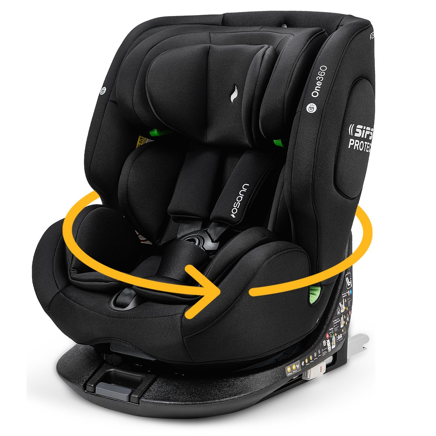 Osann Autokindersitz One360, Reboarder 360 Grad drehbar, Kindersitz mit Isofix, ab: Geburt, bis: 12 Jahre, ab: 40 cm, bis: 150 cm, erleichtertes Anschnallen mit Magneten, extra weiche Polster