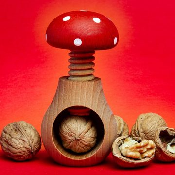 SIKORA Weihnachtsfigur NK-P Nussknacker aus Holz als Pilz Figur mit Schraubgewinde für Walnüsse