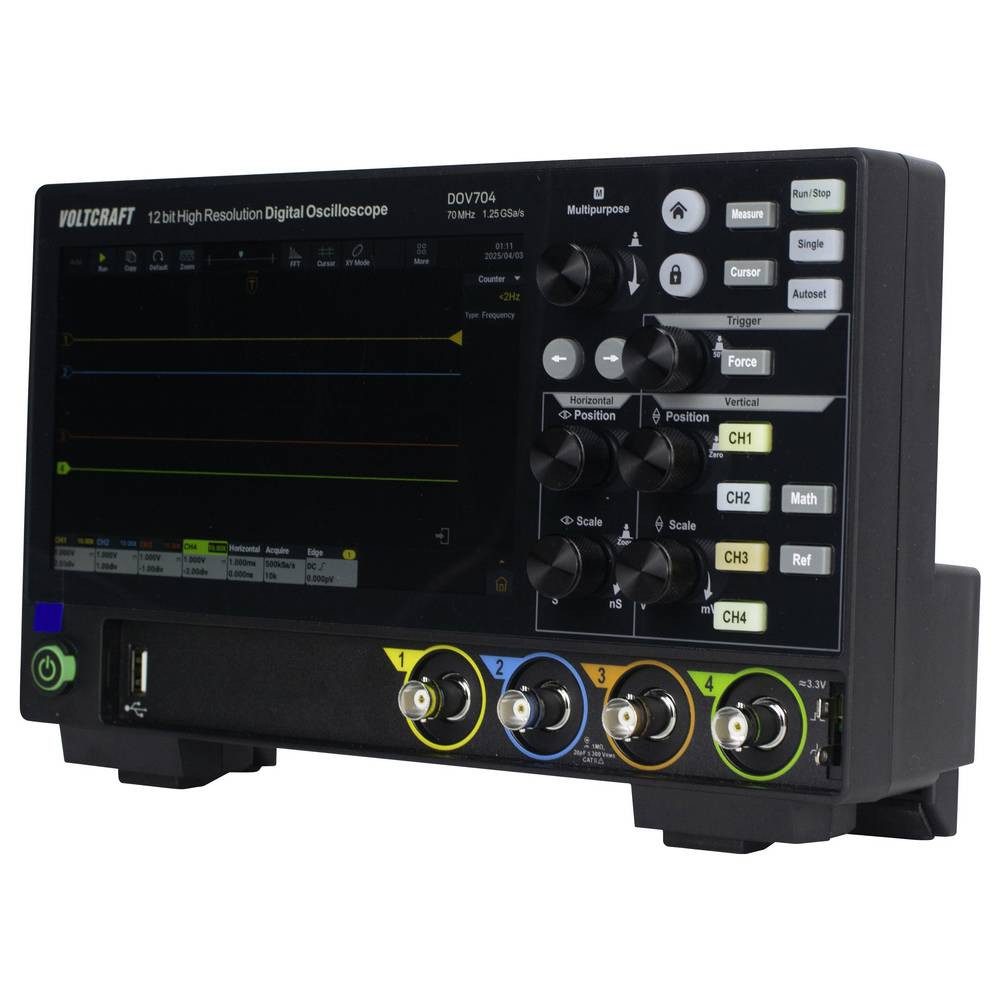 VOLTCRAFT Multimeter 70 MHz 4-Kanal 12 Bit VC-16753910, Digital-Speicher (DSO)