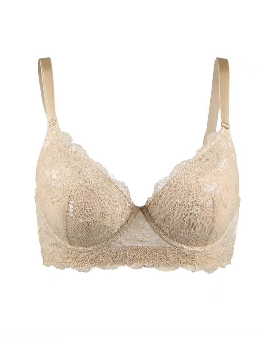 Lau-Fashion Schalen-BH Damen BH mit Spitze – Klassischer Schalen-Push-Up mit Bügel