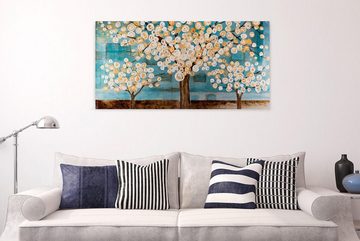 KUNSTLOFT Gemälde Blaue Melancholie 140x70 cm, Leinwandbild 100% HANDGEMALT Wandbild Wohnzimmer