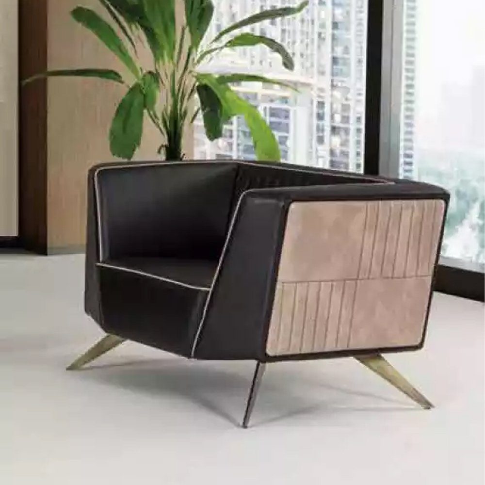 JVmoebel Sessel Luxus Schwarz Sessel Arbeitszimmer Sitz Modern Designer Büro Möbel (Sessel), Made In Europe