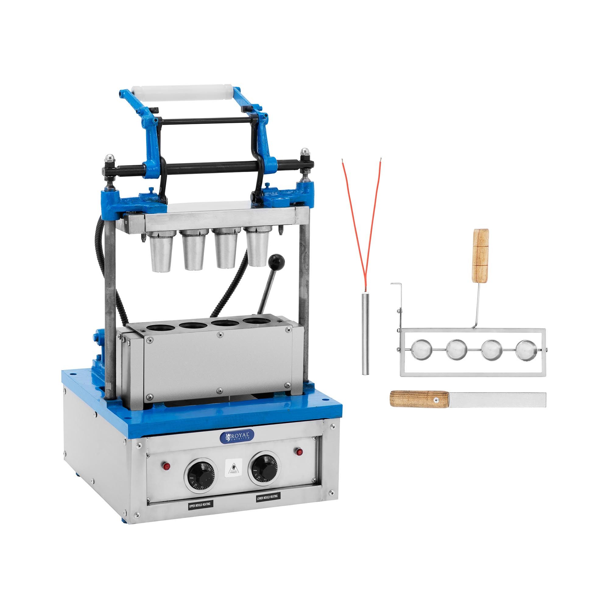 Royal Catering Waffeleisen Waffeleisen für Eiswaffeln 100 - 120 Waffeln/h Ø 55 x 70 mm 4200 W, 4200 W