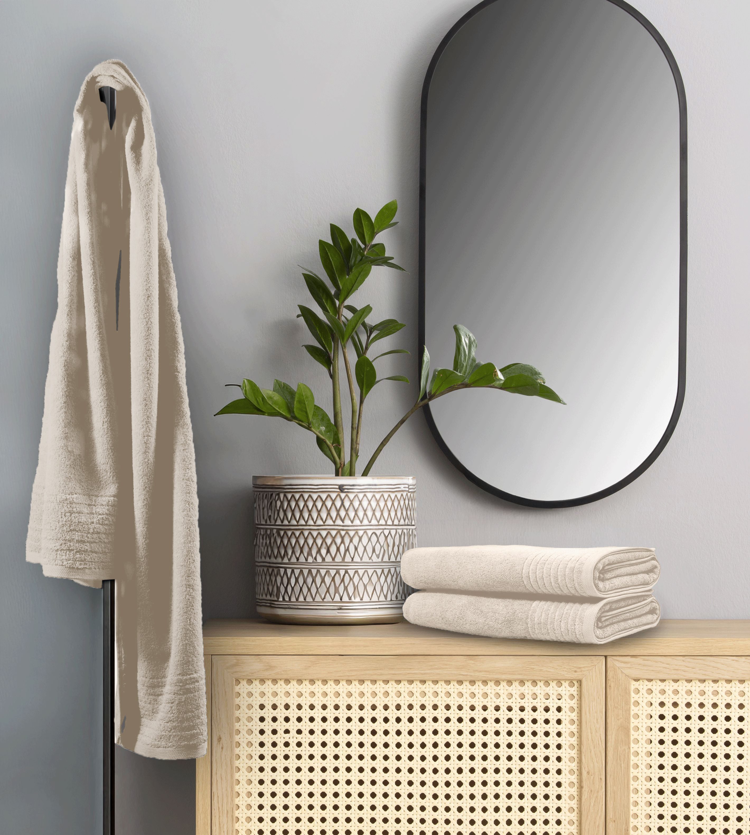 OTTO home Saunatuch Sanremo Premium, Premium Handtücher, 600 gr/m², 80x200cm, Frottier (Set, 2-St), Bordüre, einfarbig, flauschig, weich, dicke Qualität, 5 Jahr – Bild 2 von 5