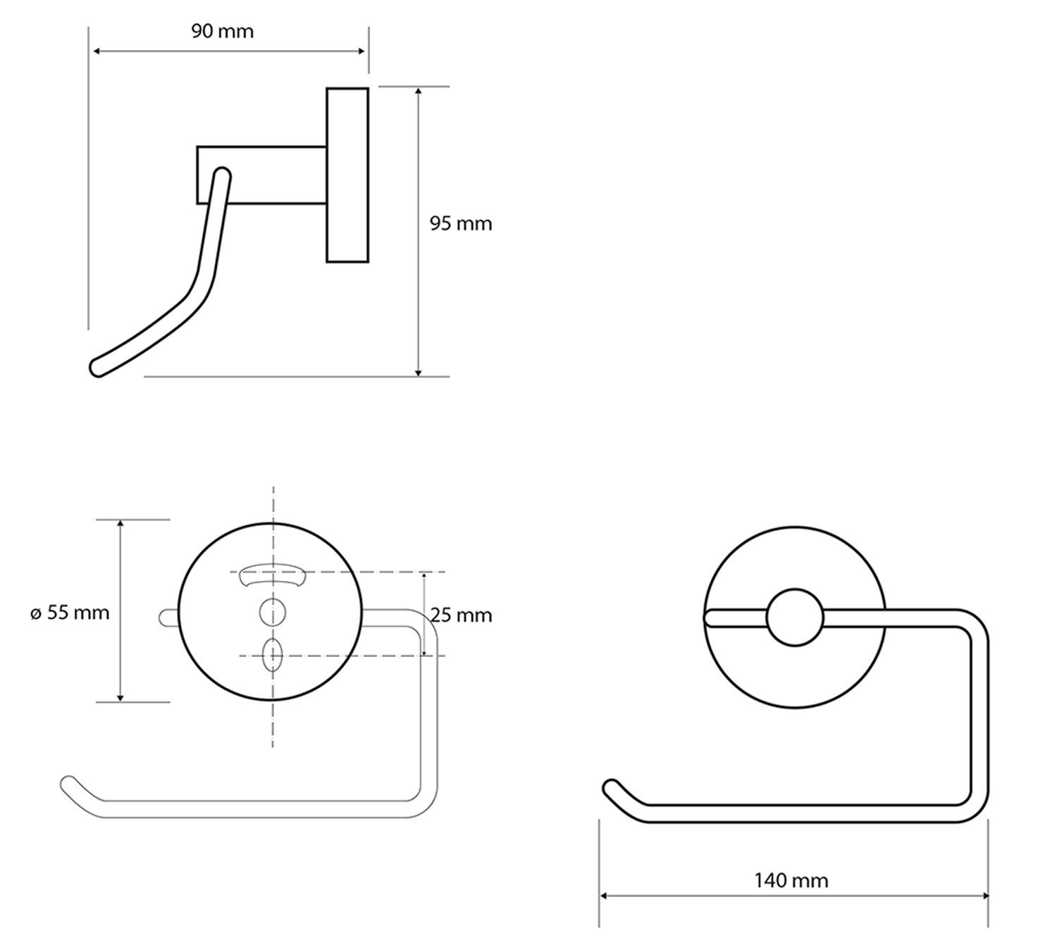 Sapho Toilettenpapierhalter X-ROUND E Toilettenpapierhalter, Chrom, Sapho-XR704