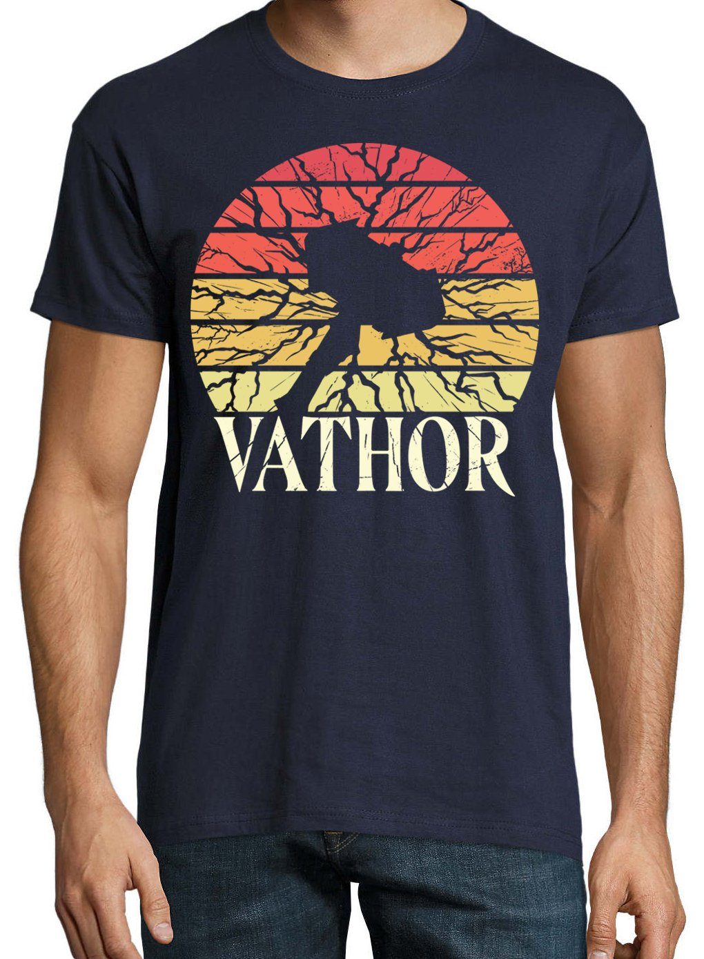 Vathor Frontdruck Trendigem Herren Navy Youth mit T-Shirt Designz T-Shirt